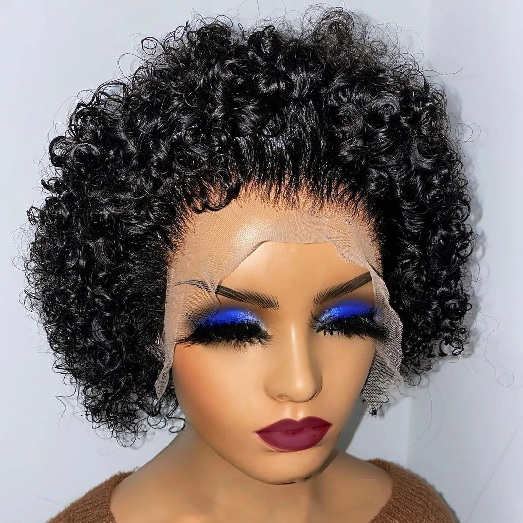 Natural Look Afro Curly Bob Lace Wig